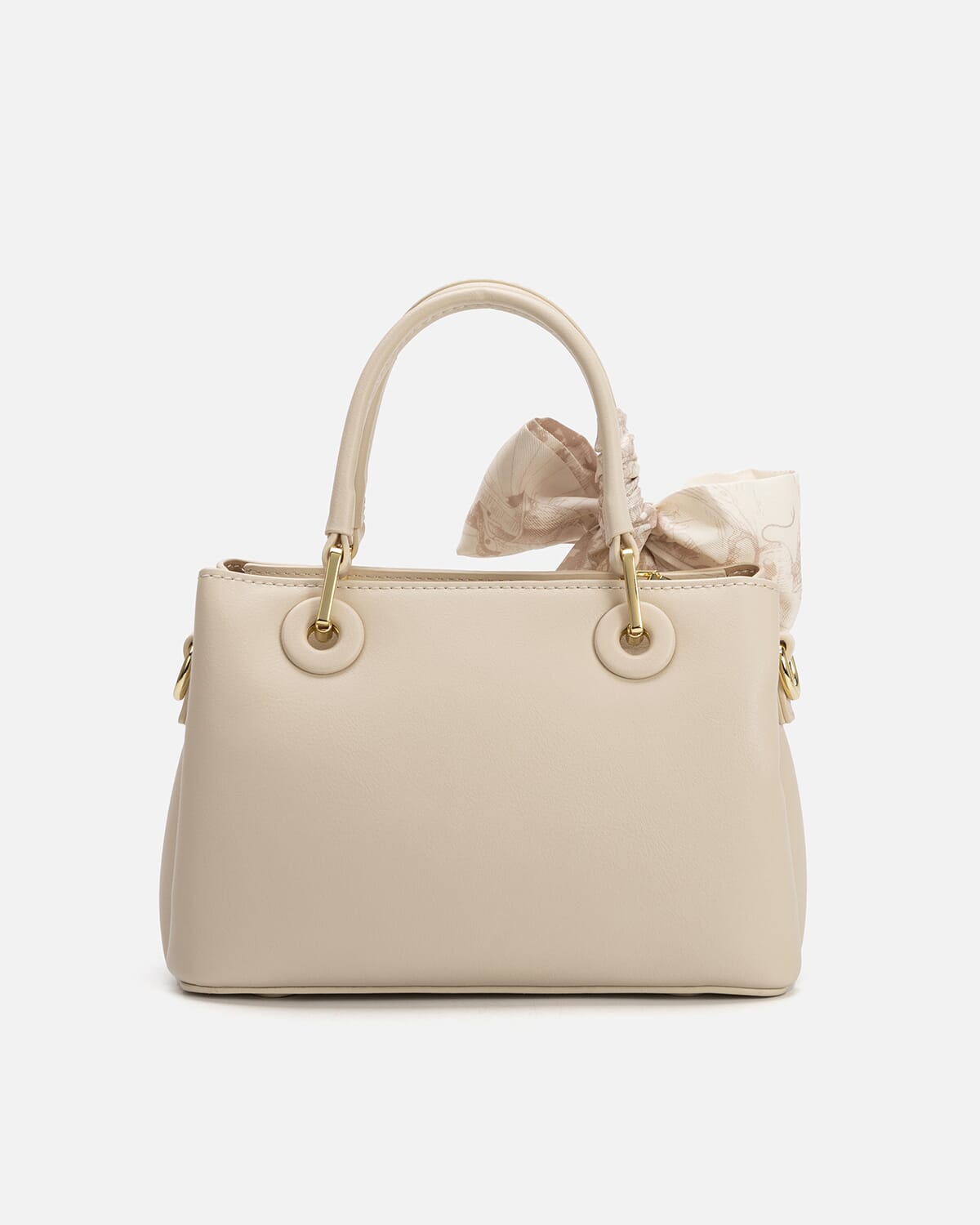 شنطة نسائية بتصميم مميز بلون بيج